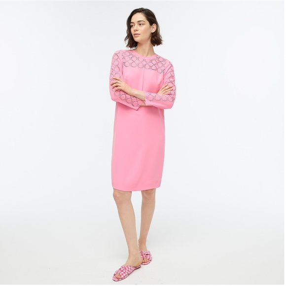 NWT J. CREW Laser-cut eyelet dress in 365 crepe - Picture 3 of 4